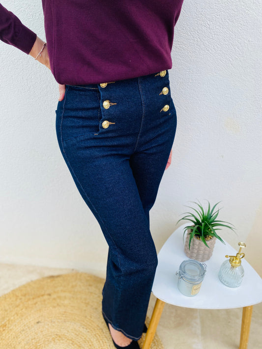 Jean femme à boutons | MS BOHEME